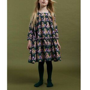 The Middle Daughter Room To Grow Blue Pink Mod Floral Sateen Cotton Dress 13-14